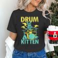 Women's Cute Drummer Cat Drum Kitten Unisex T-Shirt Women's Cute Drummer Cat Drum Kitten Unisex T-Shirt