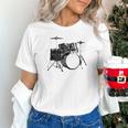 Drum Kit Drummer Band Musical Instrument Rock Music Raglan Baseball Tee Unisex T-Shirt