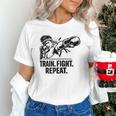 Train Fight Repeat Nak Muay Thai Boxing Fighter Raglan Baseball Tee Unisex T-Shirt