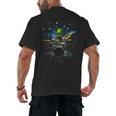 Drum Kit Percussionist Drummer Van Gogh Alien Playing Drums Men's Back Print T-Shirt, trending gift