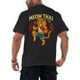 Meow Thai Muay Thai Cat Fighter Pun Dad Joke Men's Back Print T-Shirt, trending gift