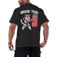 Muay Thai Cat Meow Thai Women Neko Costume Muay Thai Men's Back Print T-Shirt, trending gift
