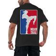 Muay Thai Fighter Retro Kickboxing Training MMA Men's Back Print T-Shirt, trending gift Muay Thai Fighter Retro Kickboxing Training MMA Men's Back Print T-Shirt, trending gift