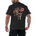 Muay Thai Fighter Southpaw Stance Minimal Silhouette Clean Men's Back Print T-Shirt, trending gift