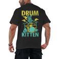 Women's Cute Drummer Cat Drum Kitten Men's Back Print T-Shirt, trending gift