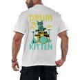 Cute Drummer Cat Drum Kitten Men's Back Print T-Shirt, trending gift Cute Drummer Cat Drum Kitten Men's Back Print T-Shirt, trending gift