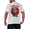Meow Thai Funny Muay Thai And Cats Lover Men's Back Print T-Shirt, trending gift