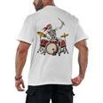 Skeleton Drummer Skull Drum Kit Halloween Raglan Baseball Tee Men's Back Print T-Shirt, trending gift Skeleton Drummer Skull Drum Kit Halloween Raglan Baseball Tee Men's Back Print T-Shirt, trending gift
