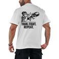 Women's Train Fight Repeat Nak Muay Thai Boxing Fighter Men's Back Print T-Shirt, trending gift