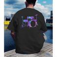 Cool Drum Kit Percussion Vintage Retro Drummer Costume Men's Back Print T-Shirt Cool Drum Kit Percussion Vintage Retro Drummer Costume Men's Back Print T-Shirt