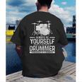 Drummer Drum Kit Saying Drummer Men's Back Print T-Shirt Drummer Drum Kit Saying Drummer Men's Back Print T-Shirt