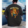 Meow Thai Muay Thai Cat Fighter Pun Dad Joke Men's Back Print T-Shirt