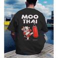 Moo Thai Muay Thai Cow Thai Boxing For Kids Muay Thai Men's Back Print T-Shirt Moo Thai Muay Thai Cow Thai Boxing For Kids Muay Thai Men's Back Print T-Shirt
