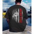 Muay Thai Boxing US American Flag Men's Back Print T-Shirt Muay Thai Boxing US American Flag Men's Back Print T-Shirt