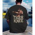 Muay Thai Fighter Tiger Knee Vintage Distressed Badge Men's Back Print T-Shirt