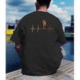 Muay Thai Heartbeat Vintage ECG Cardiogram Retro Men's Back Print T-Shirt