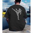 Muay Thai Martial Arts Typography Kickboxer Girls Kickboxing Men's Back Print T-Shirt