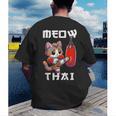Muay Thai Meow Thai & Thai Boxing Muay Thai Cat Men's Back Print T-Shirt