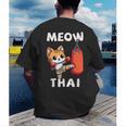 Muay Thai Meow Thai Thai Boxing For Boys Muay Thai Cat Men's Back Print T-Shirt Muay Thai Meow Thai Thai Boxing For Boys Muay Thai Cat Men's Back Print T-Shirt