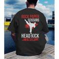 Rock Paper Scissors Head Kick I Win Muay Thai Men's Back Print T-Shirt