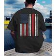 USA Flag Drumsticks Drum Kit Men's Back Print T-Shirt