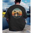 Vintage Drum Kit Silhouette Retro Music Men's Back Print T-Shirt Vintage Drum Kit Silhouette Retro Music Men's Back Print T-Shirt