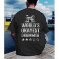 Vintage World'S Okayest Drummer Drum Kit Men's Back Print T-Shirt Vintage World'S Okayest Drummer Drum Kit Men's Back Print T-Shirt