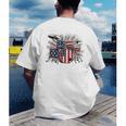 Drum Kit With American Flag Graphic For Musicians Men's Back Print T-Shirt Drum Kit With American Flag Graphic For Musicians Men's Back Print T-Shirt