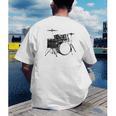 Drum Kit Drummer Band Musical Instrument Rock Music Raglan Baseball Tee Men's Back Print T-Shirt Drum Kit Drummer Band Musical Instrument Rock Music Raglan Baseball Tee Men's Back Print T-Shirt