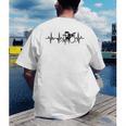 Drum Kit Pulse Line Rock Artist Drum Set Men's Back Print T-Shirt Drum Kit Pulse Line Rock Artist Drum Set Men's Back Print T-Shirt