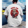 Meow Thai Funny Muay Thai And Cats Lover Men's Back Print T-Shirt
