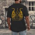 Awesome Orange Double Tiger Muay Thai Sak Yant Men's Back Print T-Shirt