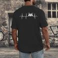 Drum Kit Cardiogram Drum Musician ECG Men's Back Print T-Shirt Drum Kit Cardiogram Drum Musician ECG Men's Back Print T-Shirt