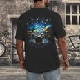 Drum Kit Percussionist Drummer Van Gogh Drums Men's Back Print T-Shirt Drum Kit Percussionist Drummer Van Gogh Drums Men's Back Print T-Shirt