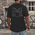 Drum Kit Rock Music Percussion Men's Back Print T-Shirt Drum Kit Rock Music Percussion Men's Back Print T-Shirt