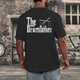 Drummer Humor The Drumfather Drum Kit Men's Back Print T-Shirt Drummer Humor The Drumfather Drum Kit Men's Back Print T-Shirt