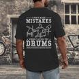 Drummer Music Drum Kit Men's Back Print T-Shirt
