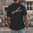 Drumsticks Drum Kit Men's Back Print T-Shirt Drumsticks Drum Kit Men's Back Print T-Shirt