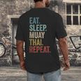 Eat Sleep Muay Thai Repeat Thai Boxing Men's Back Print T-Shirt Eat Sleep Muay Thai Repeat Thai Boxing Men's Back Print T-Shirt