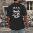 In Jesus Name I Play Drummer Drum Kit Men's Back Print T-Shirt In Jesus Name I Play Drummer Drum Kit Men's Back Print T-Shirt