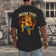 Meow Thai Muay Thai Cat Fighter Pun Dad Joke Men's Back Print T-Shirt