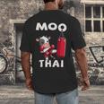 Moo Thai Muay Thai Thai Boxing For Kids Muay Thai Cow Men's Back Print T-Shirt Moo Thai Muay Thai Thai Boxing For Kids Muay Thai Cow Men's Back Print T-Shirt