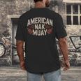 Muay Thai American Nak Fighter Identity Boxing Proud Sport Men's Back Print T-Shirt Muay Thai American Nak Fighter Identity Boxing Proud Sport Men's Back Print T-Shirt