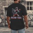 Muay Thai Cat Meow Thai Boxing Men's Back Print T-Shirt