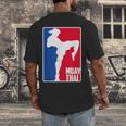 Muay Thai Fighter Retro Kickboxing Training MMA Men's Back Print T-Shirt Muay Thai Fighter Retro Kickboxing Training MMA Men's Back Print T-Shirt