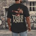 Muay Thai Fighter Tiger Knee Vintage Distressed Badge Men's Back Print T-Shirt