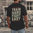 Muay Thai Fighter Train Hard Fight Easy Training Motivation Men's Back Print T-Shirt Muay Thai Fighter Train Hard Fight Easy Training Motivation Men's Back Print T-Shirt