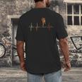 Muay Thai Heartbeat Vintage ECG Cardiogram Retro Men's Back Print T-Shirt