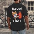Muay Thai Meow Thai Thai Boxing For Boys Muay Thai Cat Men's Back Print T-Shirt Muay Thai Meow Thai Thai Boxing For Boys Muay Thai Cat Men's Back Print T-Shirt