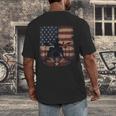 Patriotic Drum Kit Silhouette American Flag Men's Back Print T-Shirt Patriotic Drum Kit Silhouette American Flag Men's Back Print T-Shirt